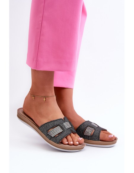 Comfortable Shiny Women's Slippers Inblu BA000050 Black