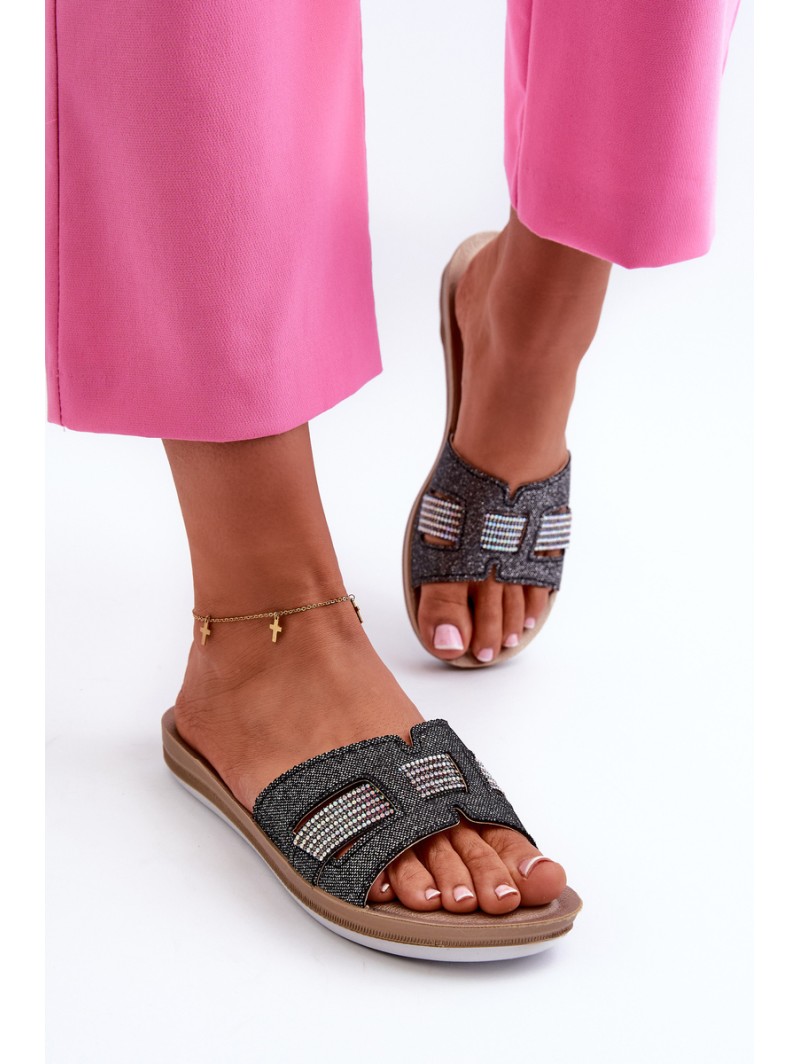 Comfortable Shiny Women's Slippers Inblu BA000050 Black