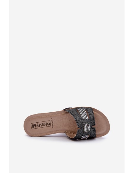 Comfortable Shiny Women's Slippers Inblu BA000050 Black