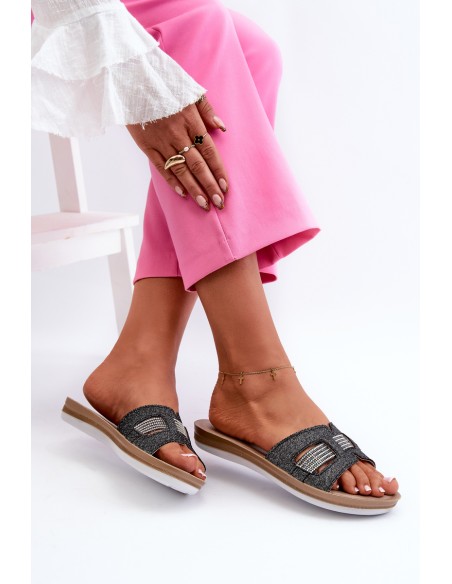 Comfortable Shiny Women's Slippers Inblu BA000050 Black