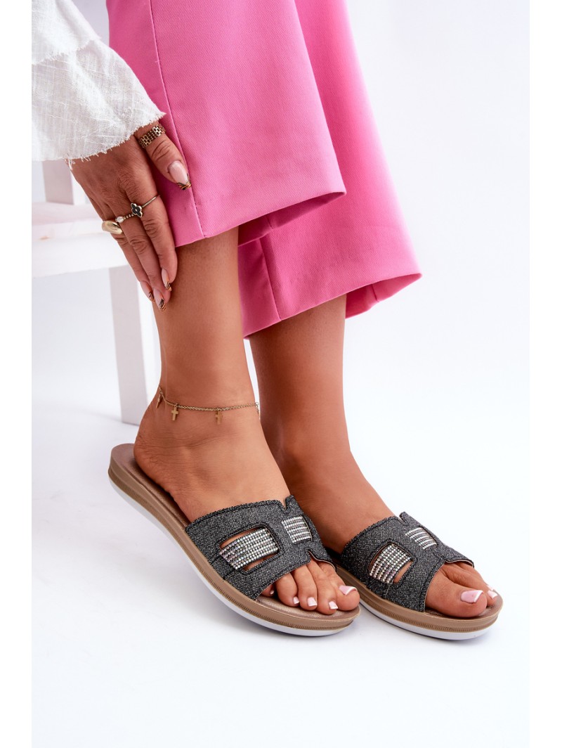 Comfortable Shiny Women's Slippers Inblu BA000050 Black