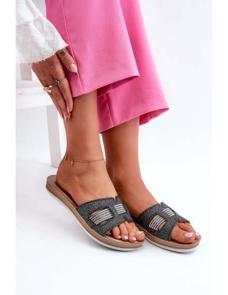Comfortable Shiny Women's Slippers Inblu BA000050 Black
