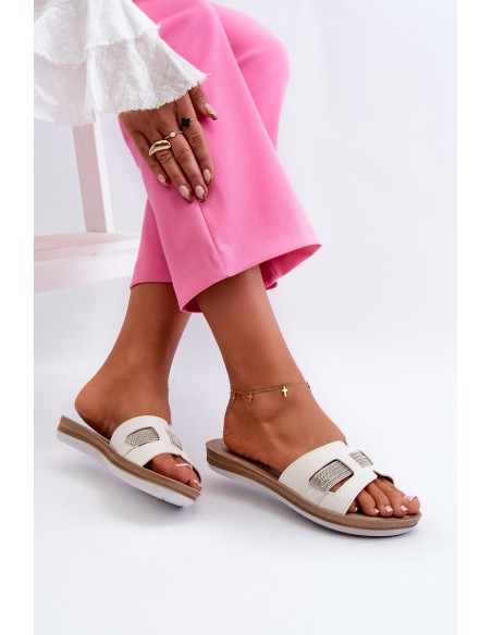 Comfortable Shiny Women's Flip-Flops Inblu BA000050 White
