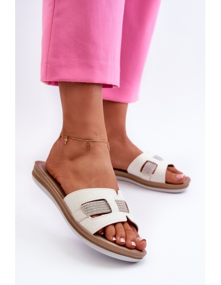 Comfortable Shiny Women's Flip-Flops Inblu BA000050 White