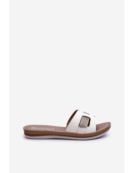 Comfortable Shiny Women's Flip-Flops Inblu BA000050 White