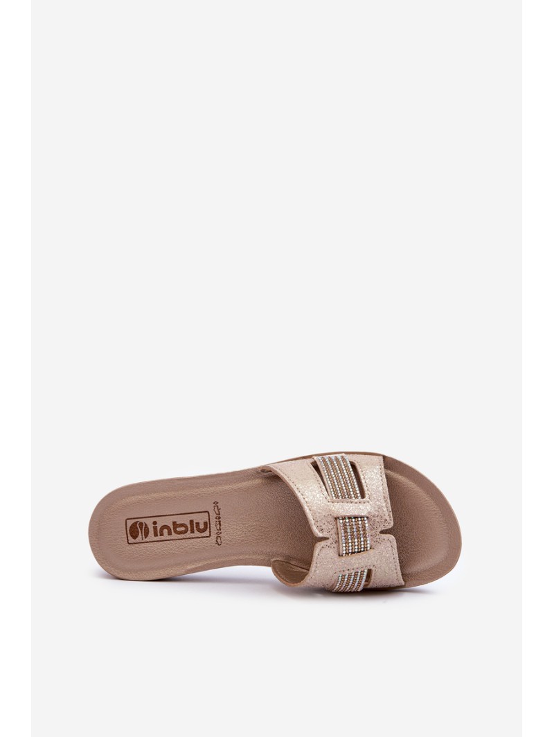 Comfortable Shiny Women's Slippers Inblu BA000050 Gold