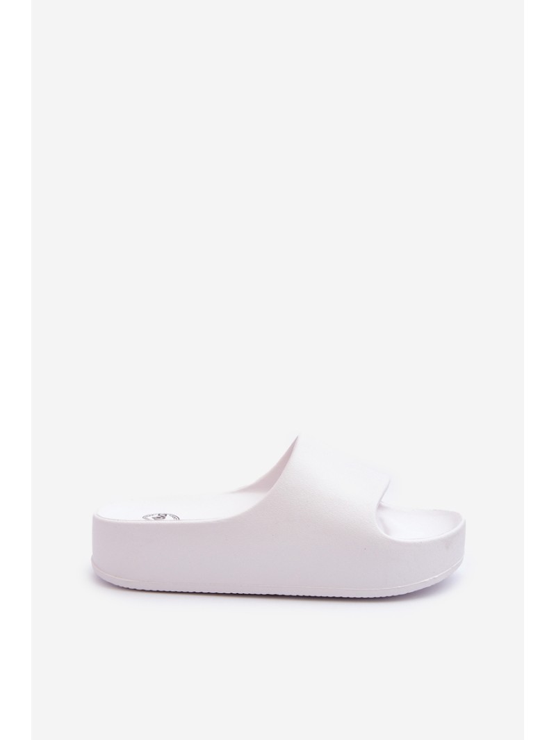 Women's White Platform Foam Sandals Airaplea