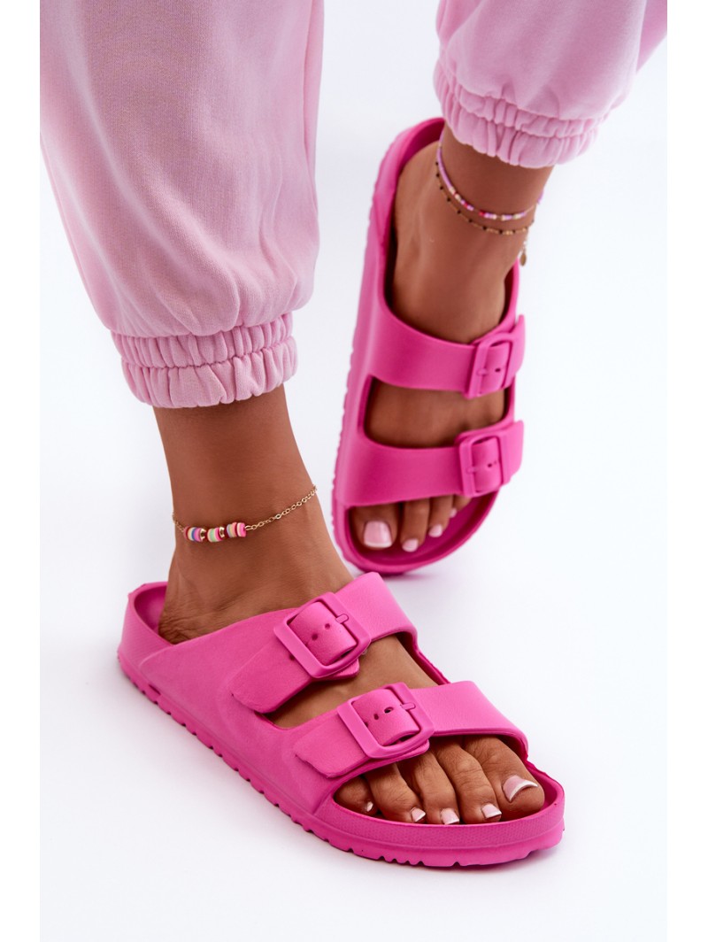 Women's Foam Slippers With Buckles Fuchsia Luciene