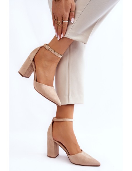 Suede Heel Pumps Beige Lexie