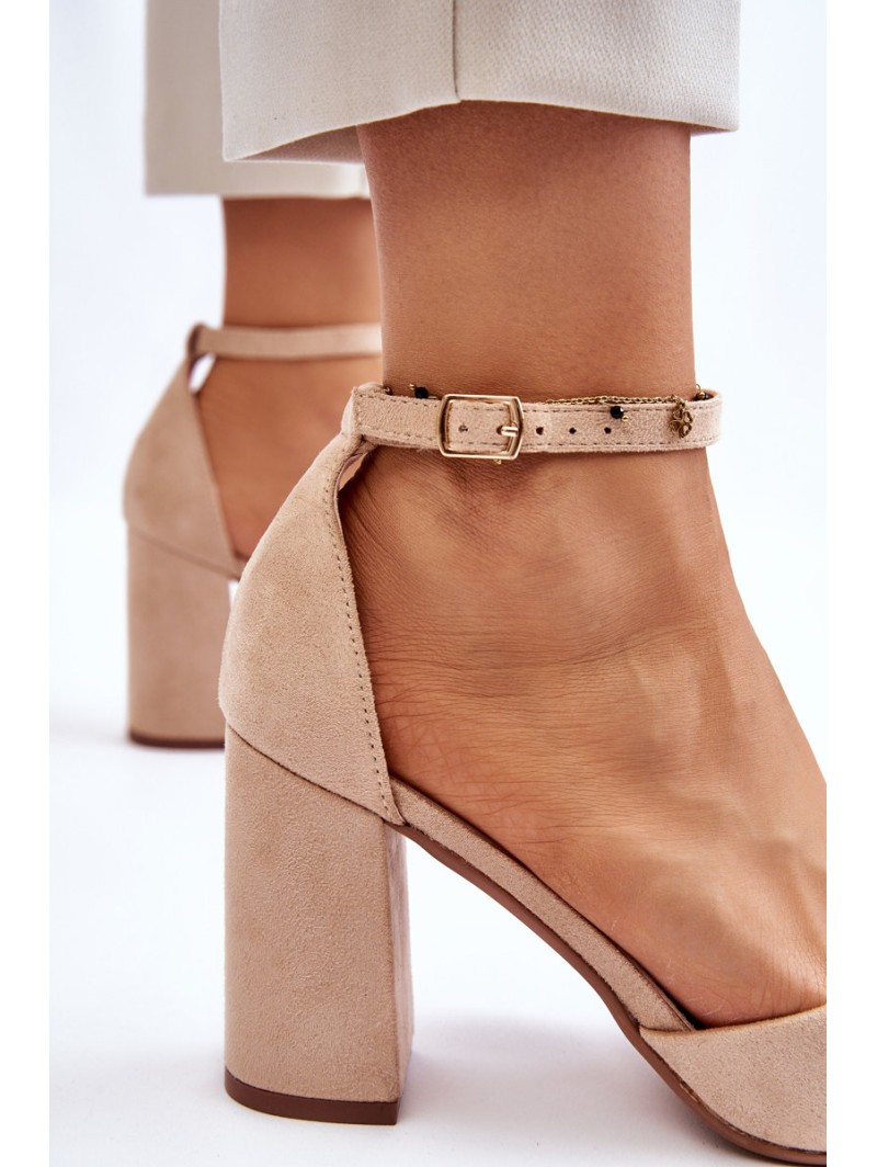 Suede Heel Pumps Beige Lexie