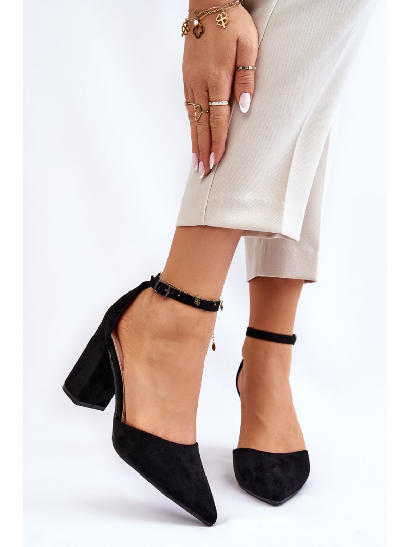 Suede Heel Pumps Black Lexie