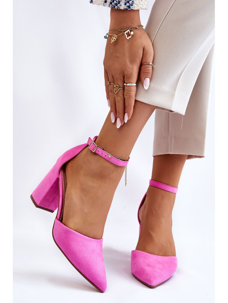 Suede Heel Pumps Pink Lexie