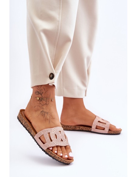 Women's Studded Slippers Pink Evelins
