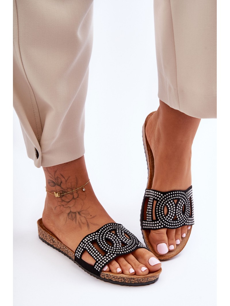 Women's Embellished Slippers Black Evelins