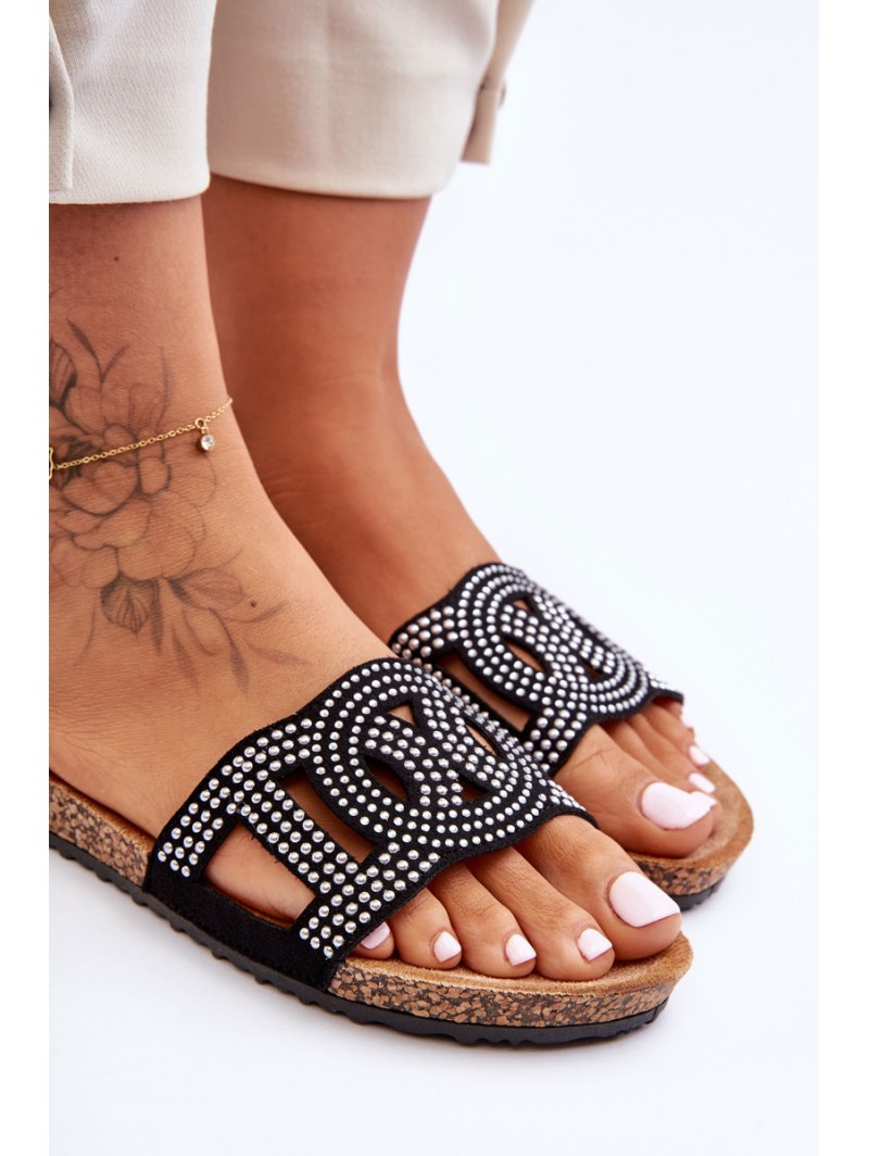 Women's Embellished Slippers Black Evelins