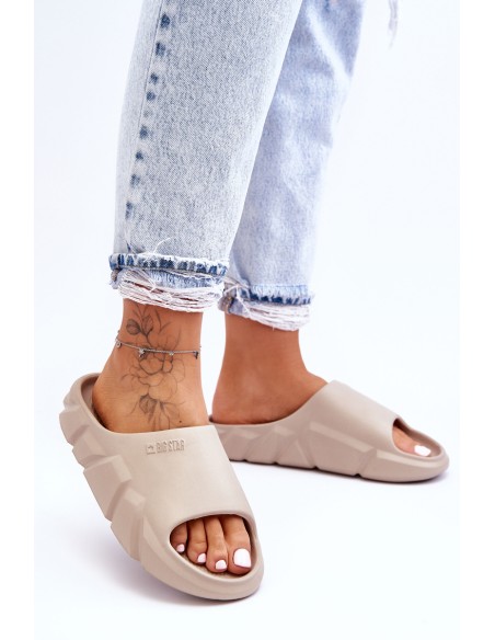 Women's Light Foam Big Star Slippers LL274593 Beige