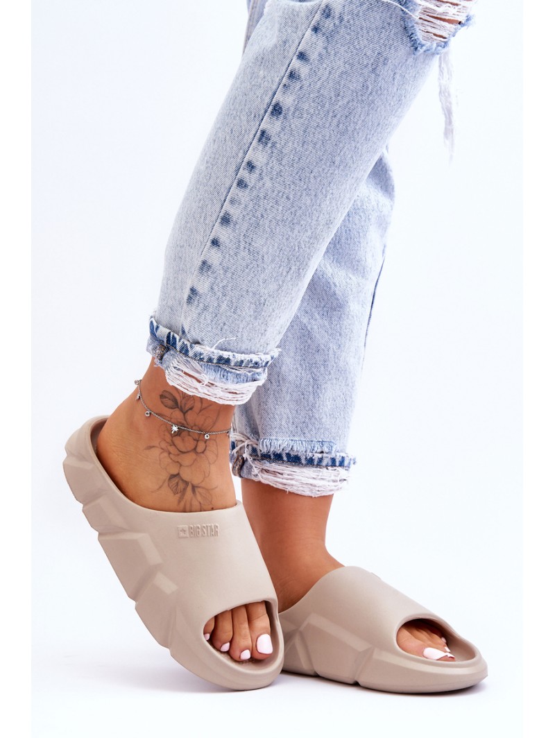 Women's Light Foam Big Star Slippers LL274593 Beige