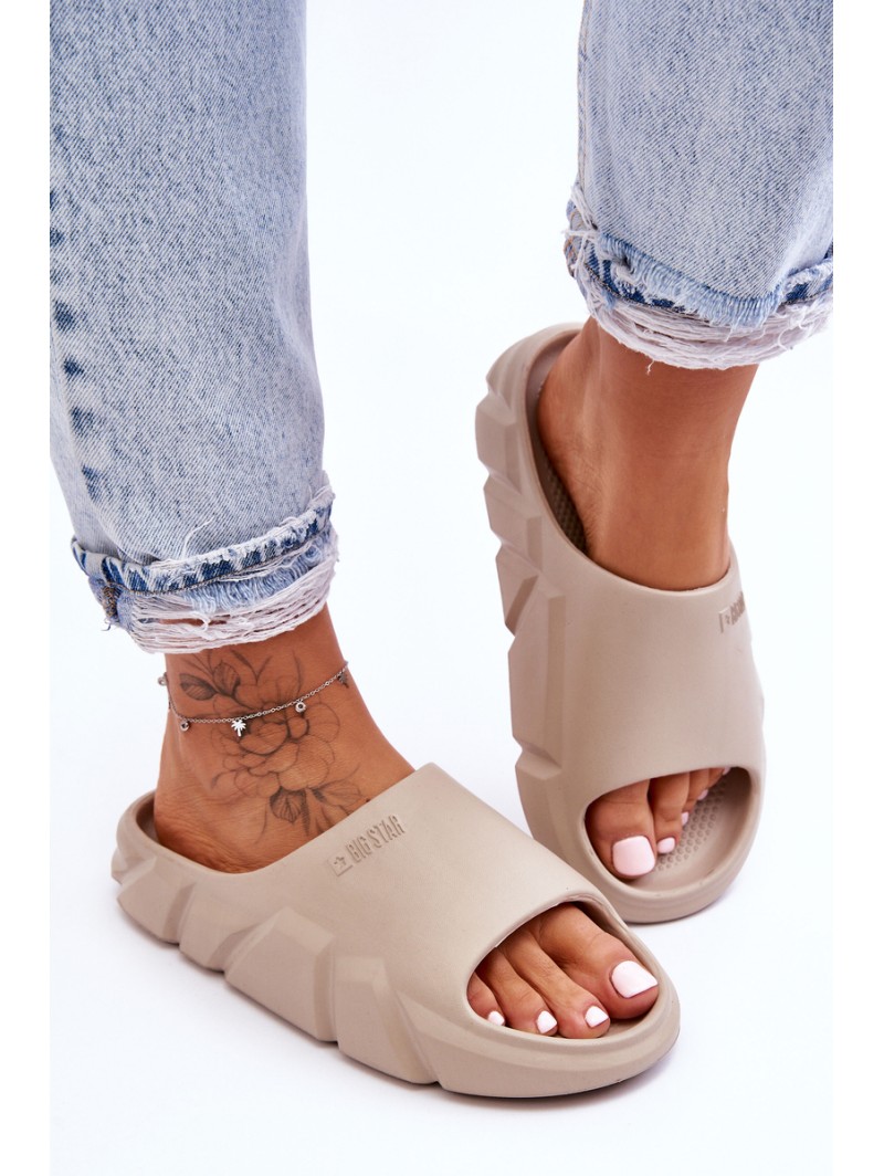 Women's Light Foam Big Star Slippers LL274593 Beige