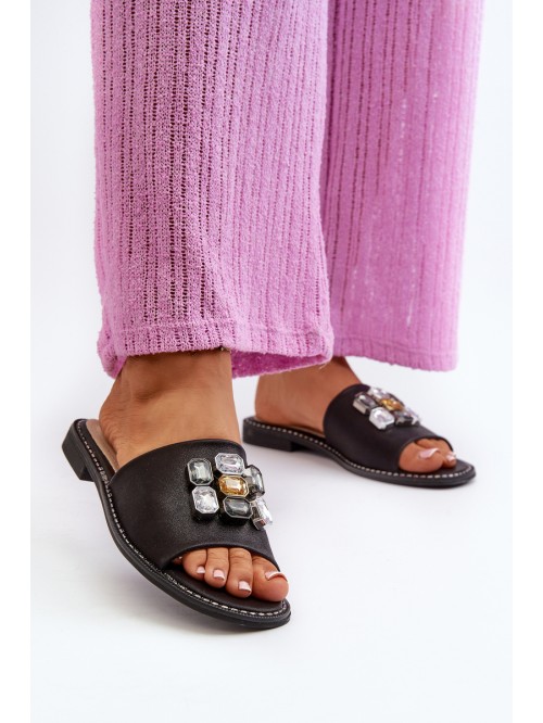 Women's sandals with decorations S.Barski KV27-031 black 2
