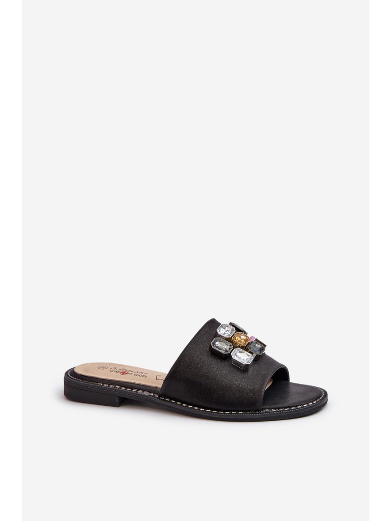Women's sandals with decorations S.Barski KV27-031 black
