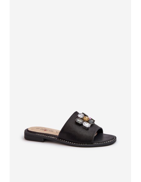 Women's sandals with decorations S.Barski KV27-031 black