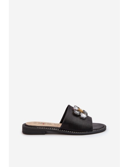 Women's sandals with decorations S.Barski KV27-031 black