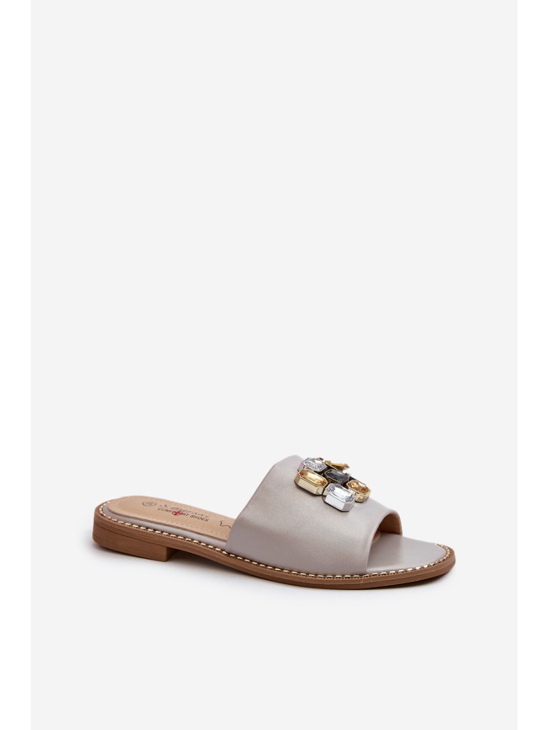 Women's Sandals With Decorations S.Barski KV27-031 Beige
