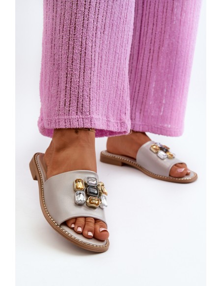 Women's Sandals With Decorations S.Barski KV27-031 Beige