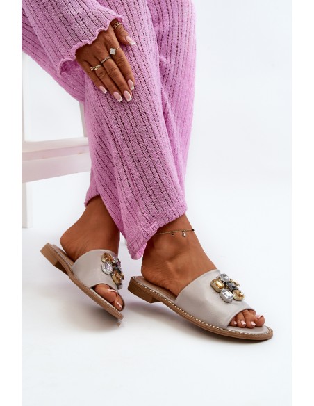 Women's Sandals With Decorations S.Barski KV27-031 Beige