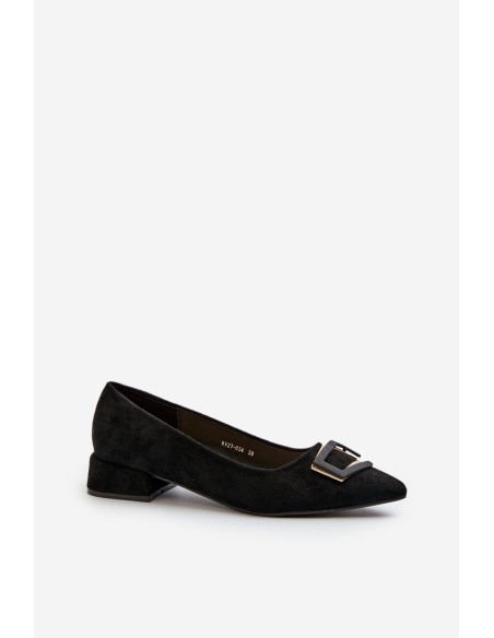 Low-Heeled Pumps With Eco Suede Embellishment S.Barski KV27-034 Black