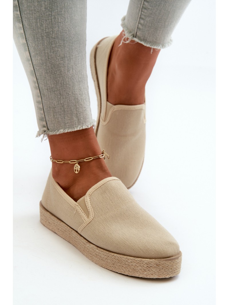 Women's Beige Platform Espadrilles Naloenma