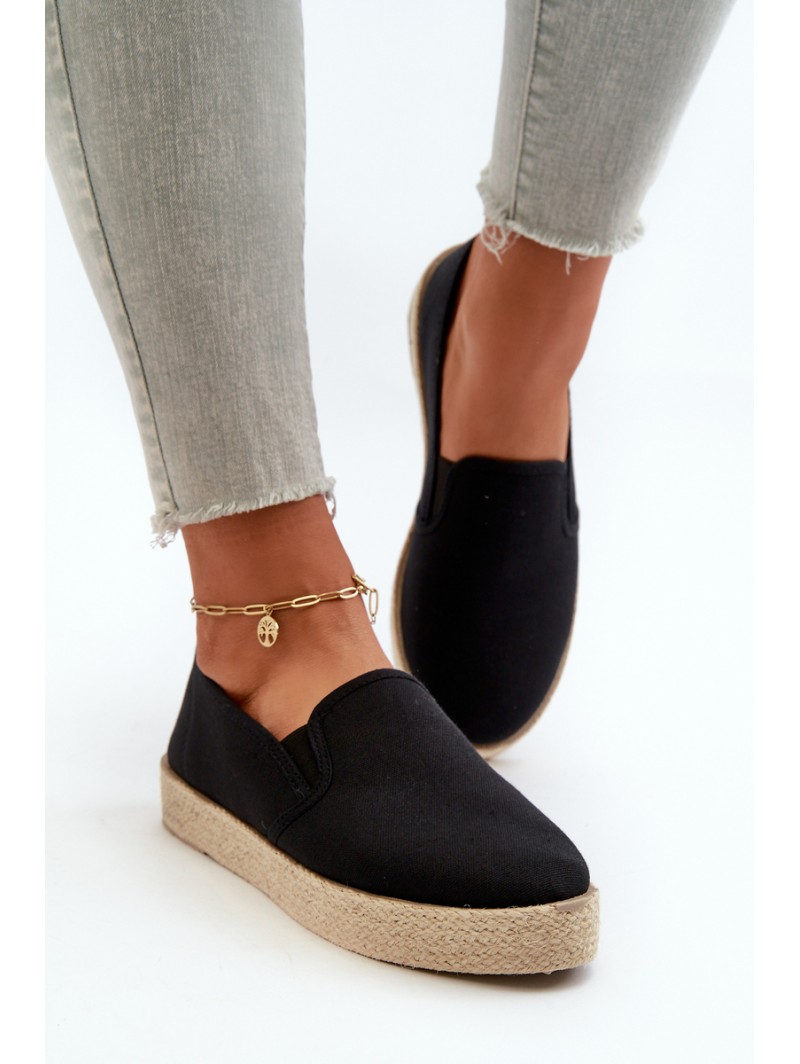 Women's Platform Espadrilles Black Naloenma