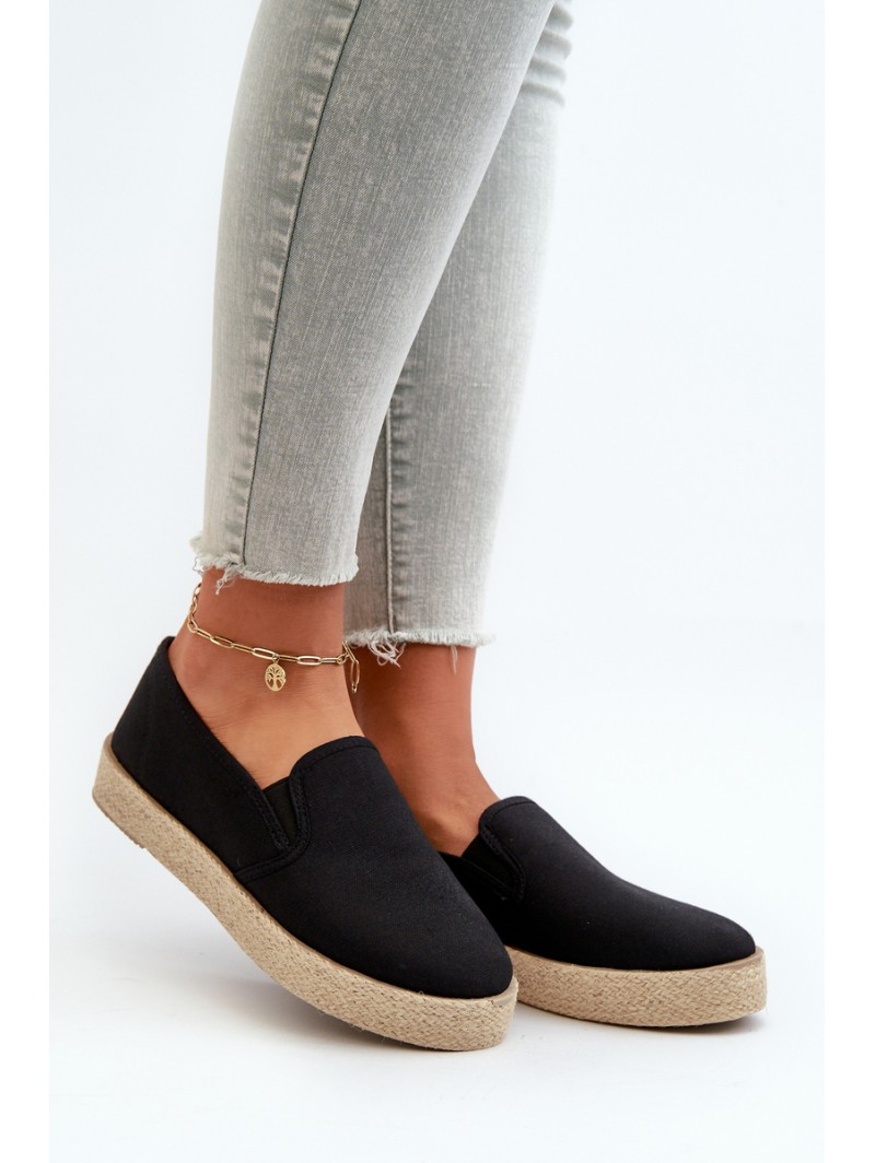 Moterų platforma Espadrilles Black Naloenma