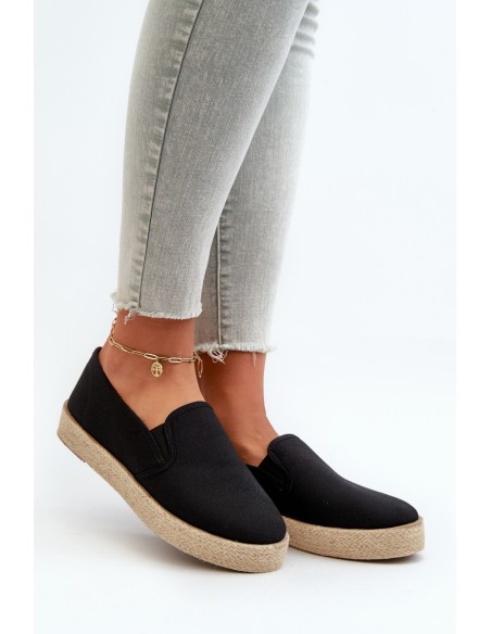 Moterų platforma Espadrilles Black Naloenma