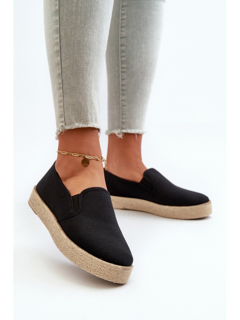 Moterų platforma Espadrilles Black Naloenma