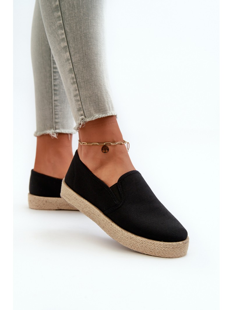 Moterų platforma Espadrilles Black Naloenma