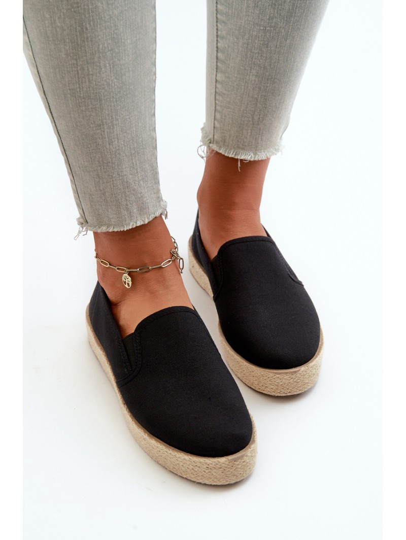 Moterų platforma Espadrilles Black Naloenma