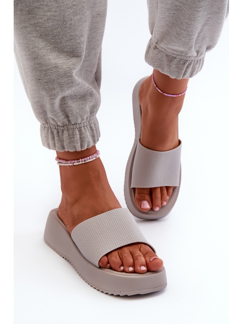 Women's Platform and Wedge Slides Grey Vimarils