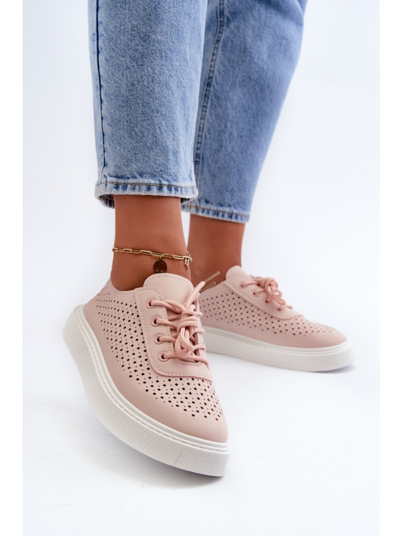 Lace-Up Platform Sneakers Pink Tanvi