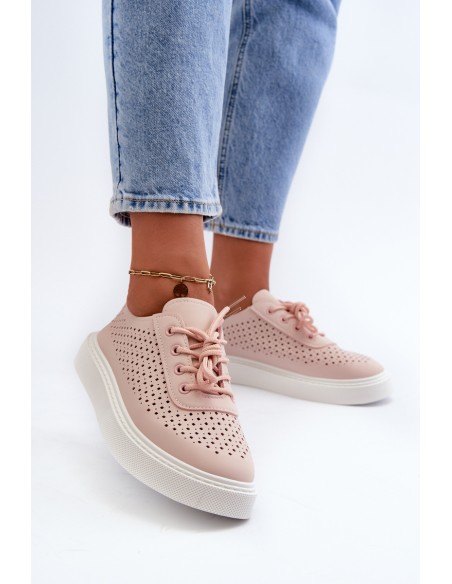 Lace-Up Platform Sneakers Pink Tanvi