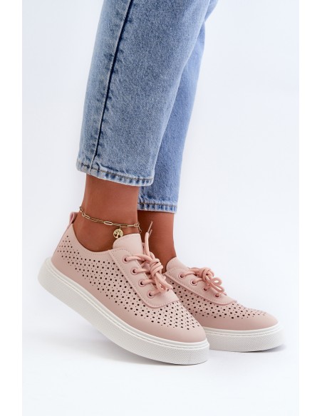 Lace-Up Platform Sneakers Pink Tanvi