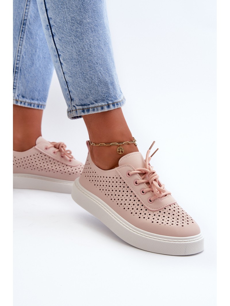 Lace-Up Platform Sneakers Pink Tanvi