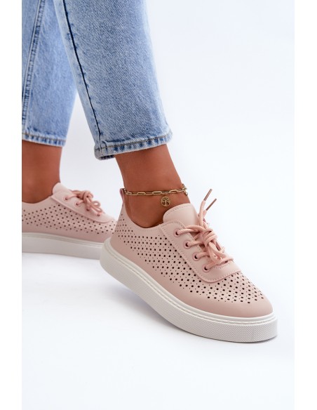 Lace-Up Platform Sneakers Pink Tanvi