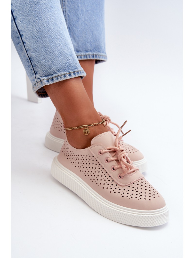 Lace-Up Platform Sneakers Pink Tanvi