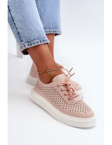 Lace-Up Platform Sneakers Pink Tanvi