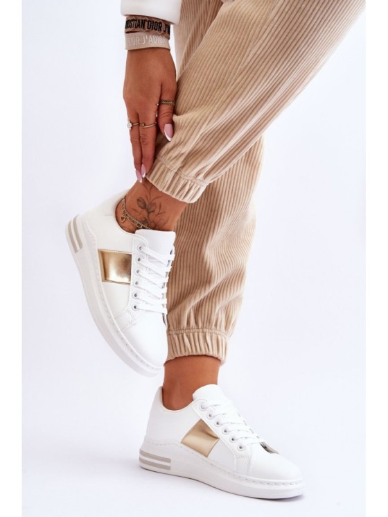 Classic Sports Shoes White and Gold Follow Me 2