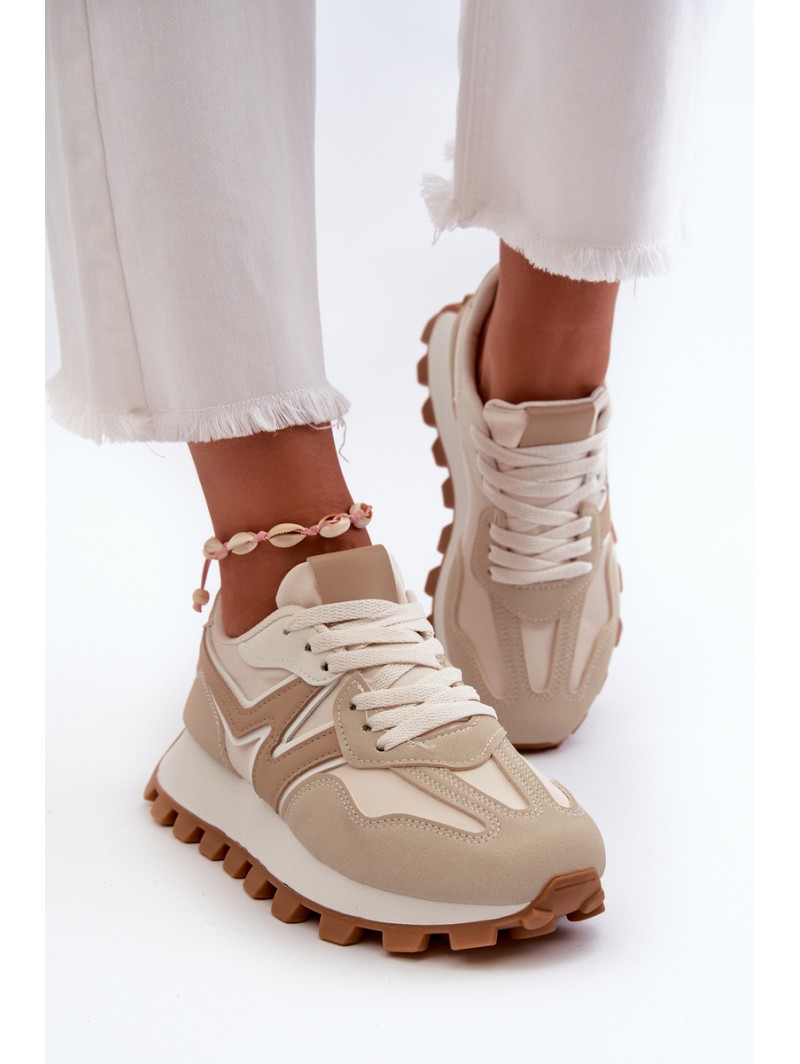 Women's Beige Sports Sneakers Kalelia