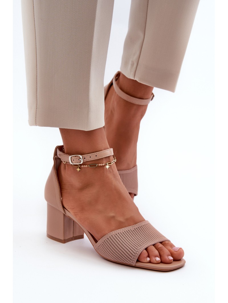 Women's Beige Sandals with Stiletto Heel Desvia