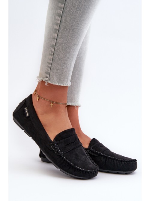 Women's Black Faux Suede Loafers Rerceria 2