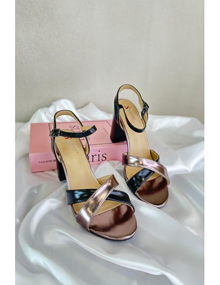 Eco Leather High Heel Platform Sandals Black Abilica